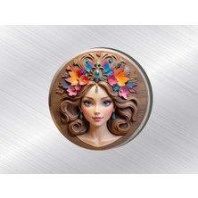 Altınuç Art Design 3 Adet 6x6 cm Uv Baskılı Ahşap Magnet V22