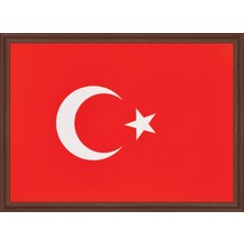 30X45 cm Türk Bayrağı Mdf Çerçeveli Portre Tablo Pano PAN407