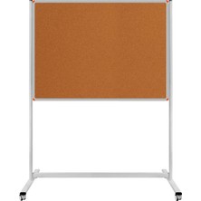 90X180 cm Açık Kahverengi Tekerlekli Ayaklı Mantar Pano