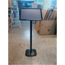 Siyah Renkli Ayaklı Alüminyum Yönlendirme Menü Panosu 30X42X110CM