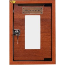 25X35 cm Ahşap Şeffaf Kapaklı Kutu, Kilitli, Güvenli ve Şık Tasarım