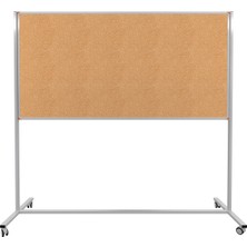 120X200 cm Ayaklı Tek Taraflı Tekerlekli Mantar Pano, Şık ve Kullanışlı.