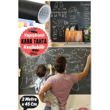 45X200CM Silinebilir Duvara Yapışan Çocuk Yazı Tahtası Renkli Tebeşir Hediyeli