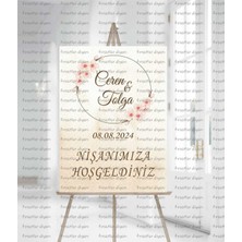 Kişiye Özel Kına Nişan Nikah Düğün Hoşgeldiniz Karşılama Panosu 33X48 cm