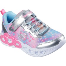 Skechers Infinite Heart Lights Heart Jewels Büyük Kız Çocuk Gri Işıklı Spor Ayakkabı 303261L Smlt