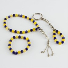 Taraftar 3' Lü Doğal Taş Set (Anahtarlık,bileklik,tesbih)