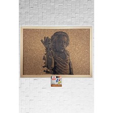 Ahşap Çerçeveli Mantar Pano 45X60 cm Iğneli ve Baskılı Tasarım
