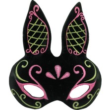 Siyah Süet Kaplama Tavşan Maskesi