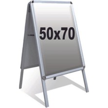 50X70CM Alüminyum A Pano, Açılır Kapanır, Dayanıklı ve Şık Tasarım