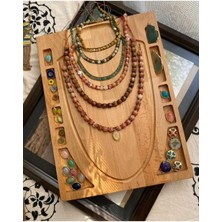 Doğal Ahşap Takı Tasarım Panosu 40X30 Cm, Boncuk Dizme ve Düzenleme Tezgahı