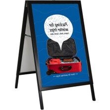 25 mm Çift Taraflı Pano Ayaklı Kaldırım Panosu Siyah 500X700 mm