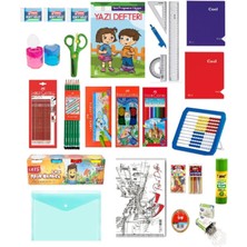 21 Parça Ilkokul Kırtasiye Seti, Okula Hazırlık Için Renkli ve Kullanışlı Set