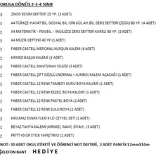 36 Parça Okula Dönüş Kırtasiye Seti, Çantasız, 2-4. Sınıf, Tam Set