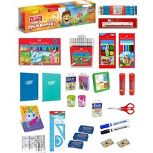 28 Parça Kırtasiye Seti, Başlangıç Tam ve Full, Öğrencilere Uygun, Renkli ve Kullanışlı