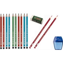 Renkli Kırtasiye Seti, Kalemlik, Kalem, Silgi ve Not Defteri ile Öğrenci Için