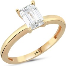 14 Ayar Altın Baget Tektaş Yüzük