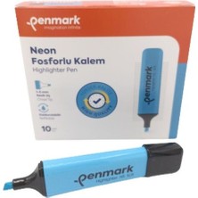 Neon Mavi Fosforlu Kalem HS-505-06, Tek Adet Fiyatlı, Parlak ve Renkli Yazım Kalemi