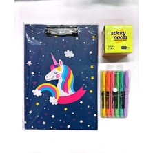 Renkli Desenli Kalem ve Yapışkan Not Seti, 400 Yaprak, Pastel Renkler, 11'li Set