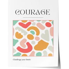 Çerçevesiz Poster, Courage Pastel Çiçek Deseni, Çalışma Odası Dekoru Poster No: 112220