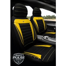 Ford Fiesta 2003-2008 Bakü Pulse Serisi Raşel Siyah Sarı Koltuk Kılıfı