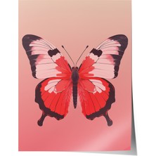 Çerçevesiz Poster, Çift Kırmızı Kelebek, Yatak Odası Dekoru Poster No: 112238