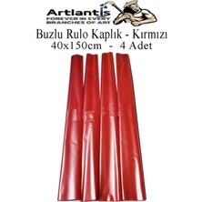 Buzlu Şeffaf Kırmızı Kaplık 4 Adet 40X150 Cm, Defter ve Kitap Koruma Rulosu