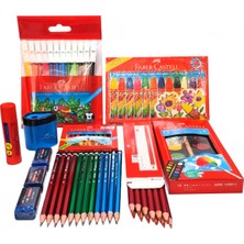 Çocuklar Için Çok Renkli Okul Kırtasiye Seti Boya Kalem Yapıştırıcı Silgi