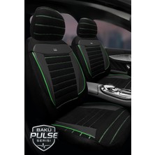 Mini R50 (Ilk Bmw Üretimi 3 Kapı) 2001–2006 Bakü Pulse Serisi Raşel Siyah Yeşil Koltuk Kılıfı