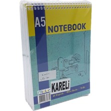 A5 Karton Kapak Spiral Defter, Kareli, 40 Yaprak, Tekli