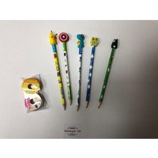 5 Ad. Başlıklı Kurşun Kalem ve 2 Ad. Neşeli Bant Seti