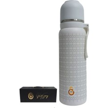 Bardaklı 650 ml Paslanmaz Çelik Matara, Beyaz, Dayanıklı ve Şık Tasarım