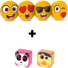 Renkli 4 Silgi ve 2 Cubies Kalemtıraş Seti, Kız Öğrencilere Uygun, Şık ve Kullanışlı