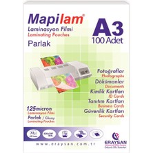 A3 Lamination Film 125 Mikron 100'LÜ Paket, 1 Adet