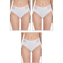 3'lü Paket Kadın Pamuklu Modal Esnek Rahat Dantel Detaylı Külot