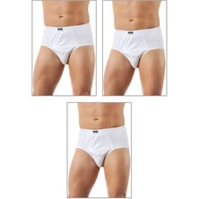 3'lü Paket Erkek Pamuklu Penye Süprem Esnek Rahat Slip Külot Büyük Bedenli