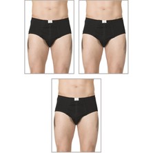 3'lü Paket Erkek Pamuklu Penye Süprem Esnek Rahat Slip Külot Büyük Bedenli