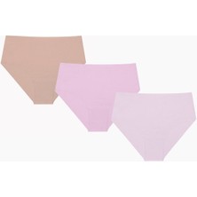 Iç Giyim Nbb 3'lü Lazer Iz Yapmaz Yüksek Bel Renkli Külot