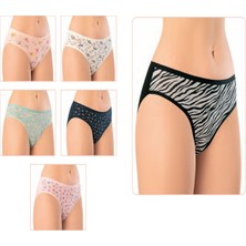 Iç Giyim Penye Elastan Baskılı Bikini Slip Külot   6'lı Paket