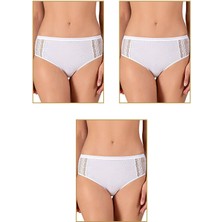 3'lü Paket Kadın Modal Pamuklu Dantelli Bato Külot