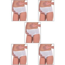 5'li Paket Kadın Pamuklu Likralı Süprem Hamile Lohusa Yüksek Bel Bato Külot