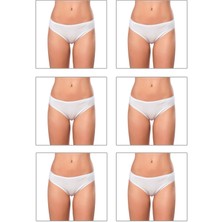 6'lı Paket Kadın Pamuklu Likralı Süprem Slip Külot
