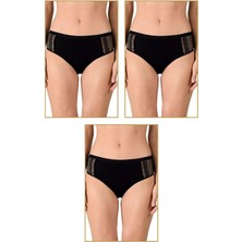 3'lü Paket Kadın Modal Pamuklu Dantelli Bato Külot