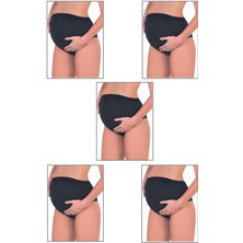 5'li Paket Kadın Pamuklu Likralı Süprem Hamile Lohusa Yüksek Bel Bato Külot