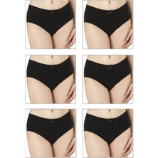 6'lı Paket Kadın Ribana Esnek Pamuklu Yüksek Bel Bato Külot Büyük Bedenli