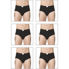 6'lı Paket Erkek Pamuklu Penye Süprem Esnek Rahat Slip Külot Büyük Bedenli