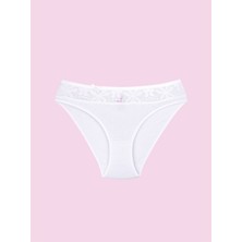 Ceylanoğlu Likralı  Beli Dantel Bikini Külot 131 (12 Adet) Eko Paket