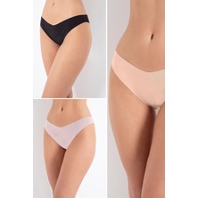 Iç Giyim Nbb 3'lü Lazer Iz Yapmaz V Shape Brazillian Külot