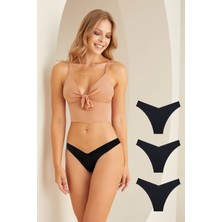 Iç Giyim Nbb 3'lü Lazer Iz Yapmaz V Shape Brazillian Külot