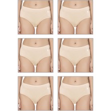 6'lı Paket Kadın Pamuklu Modal Esnek Yumuşak Yüksek Bel Bato Külot