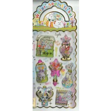 Su Dolu Hayvan Figürleri Çıkartmaları, Renkli ve Eğlenceli Dekoratif Stickerlar